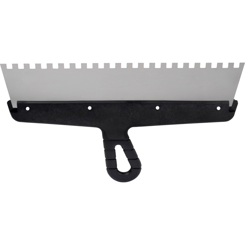 Szpachla fasadowa 350 mm, z zębami 8 x 8 x 8 stal nierdzewna, plastikowy uchwyt Szpachla fasadowa 350 mm, z zębami 8 x 8 x 8 stal nierdzewna, plastikowy uchwyt