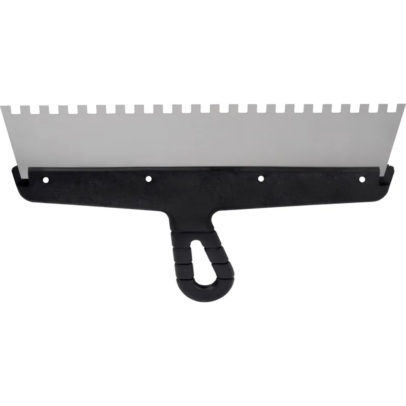 Szpachla fasadowa 350 mm, z zębami 8 x 8 x 8 stal nierdzewna, plastikowy uchwyt Szpachla fasadowa 350 mm, z zębami 8 x 8 x 8 stal nierdzewna, plastikowy uchwyt