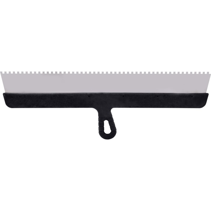 Szpachla fasadowa 450 mm, z zębami 4 x 4 x 4 stal nierdzewna, plastikowy uchwyt
