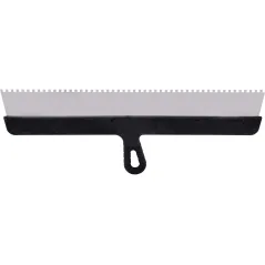Szpachla fasadowa 450 mm, z zębami 6 x 6 x 6 stal nierdzewna, plastikowy uchwyt