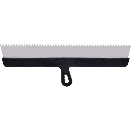 Szpachla fasadowa 600 mm, z zębami 6 x 6 x 6 stal nierdzewna, plastikowy uchwyt