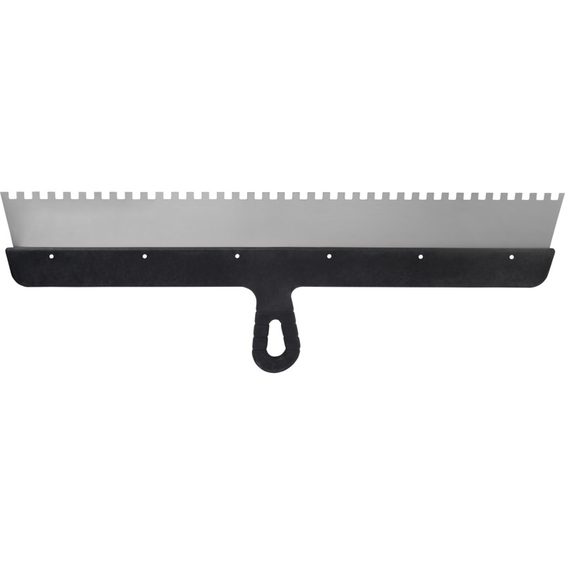 Szpachla fasadowa 600 mm, z zębami 8 x 8 x 8 stal nierdzewna, plastikowy uchwyt Szpachla fasadowa 600 mm, z zębami 8 x 8 x 8 stal nierdzewna, plastikowy uchwyt