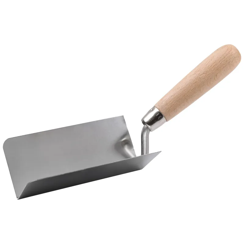 Kielnia sztukatorska kątowa 120 x 60 x 60 mm, wewnętrzna, drewniany uchwyt