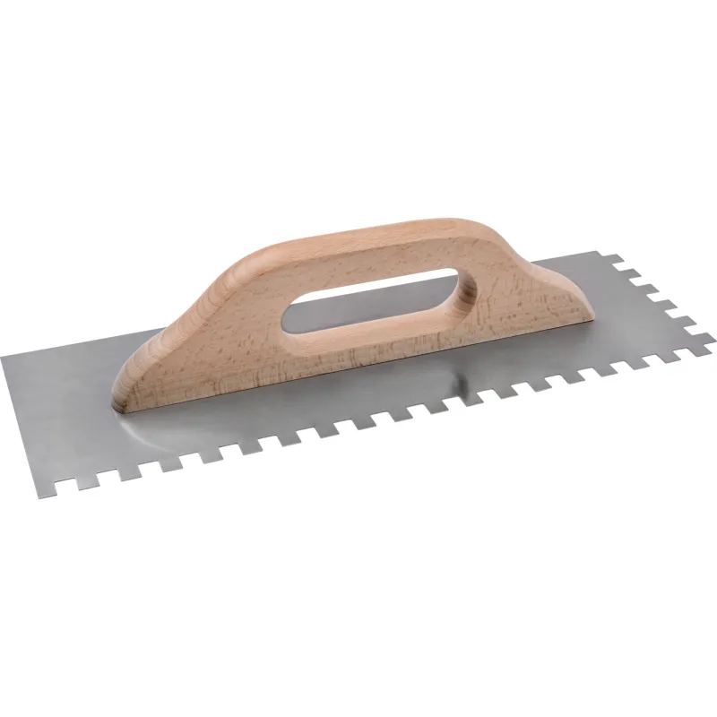 Paca metalowa 380 mm, z zębami 10 x 10 x 10 stal nierdzewna, drewniany uchwyt