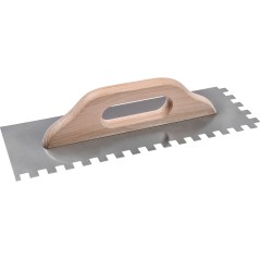 Paca metalowa 380 mm, z zębami 12 x 12 x 12, stal nierdzewna, drewniany uchwyt