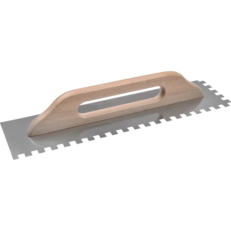 Paca metalowa 480 mm, z zębami 10 x 10 x 10, stal nierdzewna, drewniany uchwyt Paca metalowa 480 mm, z zębami 10 x 10 x 10, stal nierdzewna, drewniany uchwyt