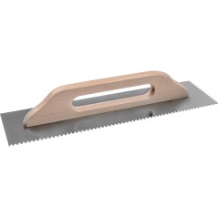 Paca metalowa 580 mm, z zębami 4 x 4 x 4, stal nierdzewna, drewniany uchwyt
