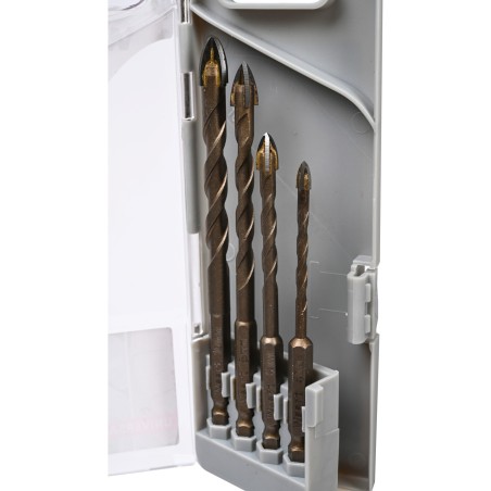 Zestaw wierteł uniwersalnych 4 pcs, uchwyt quick change hex