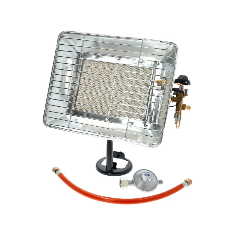 Promiennik turystyczny, zapłon piezo, wąż, reduktor gazowy Promiennik turystyczny, zapłon piezo, wąż, reduktor gazowy