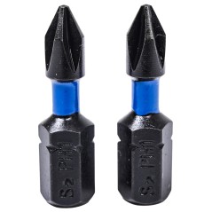 Końcówki wkrętakowe udarowe krzyżowe PH1 x 25 mm, 2 szt.