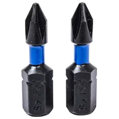Końcówki wkrętakowe udarowe krzyżowe PH1 x 25 mm, 2 szt.