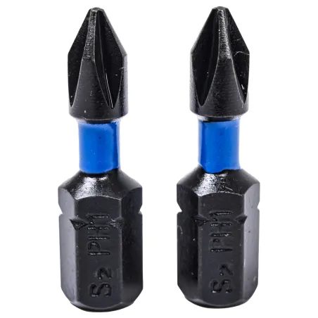 Końcówki wkrętakowe udarowe krzyżowe PH1 x 25 mm, 2 szt.