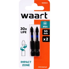 Końcówki wkrętakowe udarowe krzyżowe PH1 x 50 mm, 2 szt.