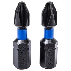 Końcówki wkrętakowe udarowe krzyżowe PH2 x 25 mm, 2 szt.