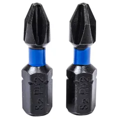 Końcówki wkrętakowe udarowe krzyżowe PH2 x 25 mm, 2 szt.