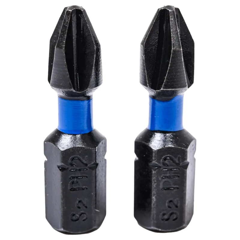 Końcówki wkrętakowe udarowe krzyżowe PH2 x 25 mm, 2 szt. Końcówki wkrętakowe udarowe krzyżowe PH2 x 25 mm, 2 szt.