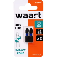 Końcówki wkrętakowe udarowe krzyżowe PH2 x 25 mm, 2 szt.