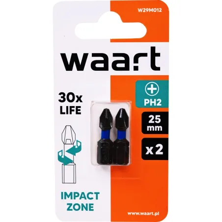 Końcówki wkrętakowe udarowe krzyżowe PH2 x 25 mm, 2 szt.