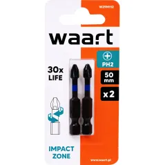 Końcówki wkrętakowe udarowe krzyżowe PH2 x 50 mm, 2 szt.