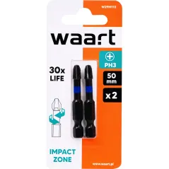 Końcówki wkrętakowe udarowe krzyżowe PH3 x 50 mm, 2 szt.