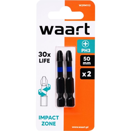 Końcówki wkrętakowe udarowe krzyżowe PH3 x 50 mm, 2 szt.