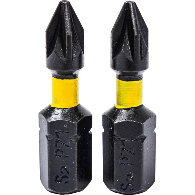 Końcówki wkrętakowe udarowe krzyżowe PZ1 x 25 mm, 2 szt.