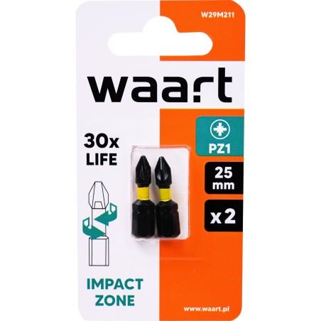 Końcówki wkrętakowe udarowe krzyżowe PZ1 x 25 mm, 2 szt.