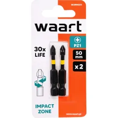 Końcówki wkrętakowe udarowe krzyżowe PZ1 x 50 mm, 2 szt.