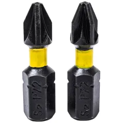 Końcówki wkrętakowe udarowe krzyżowe PZ2 x 25 mm, 2 szt.
