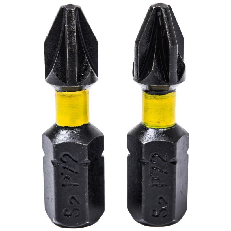 Końcówki wkrętakowe udarowe krzyżowe PZ2 x 25 mm, 2 szt.