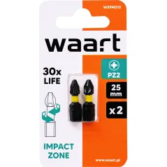 Końcówki wkrętakowe udarowe krzyżowe PZ2 x 25 mm, 2 szt.