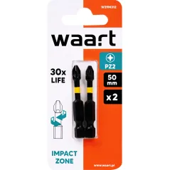 Końcówki wkrętakowe udarowe krzyżowe PZ2 x 50 mm, 2 szt.
