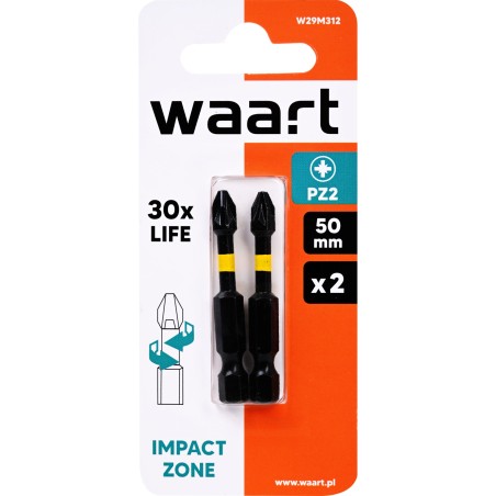 Końcówki wkrętakowe udarowe krzyżowe PZ2 x 50 mm, 2 szt.