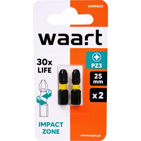 Końcówki wkrętakowe udarowe krzyżowe PZ3 x 25 mm, 2 szt.
