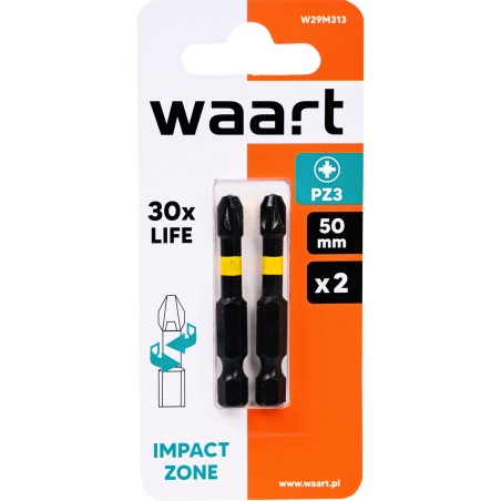 Końcówki wkrętakowe udarowe krzyżowe PZ3 x 50 mm, 2 szt.