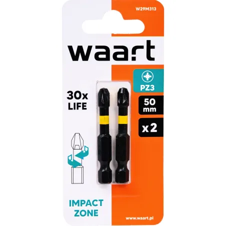 Końcówki wkrętakowe udarowe krzyżowe PZ3 x 50 mm, 2 szt.