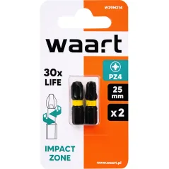 Końcówki wkrętakowe udarowe krzyżowe PZ4 x 25 mm, 2 szt.