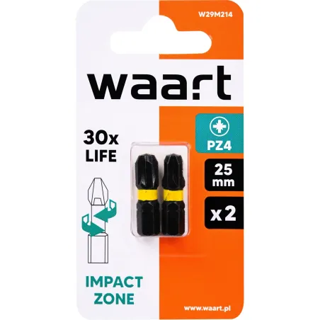 Końcówki wkrętakowe udarowe krzyżowe PZ4 x 25 mm, 2 szt.