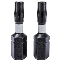 Końcówki wkrętakowe udarowe Torx T20 x 25 mm, 2 szt.