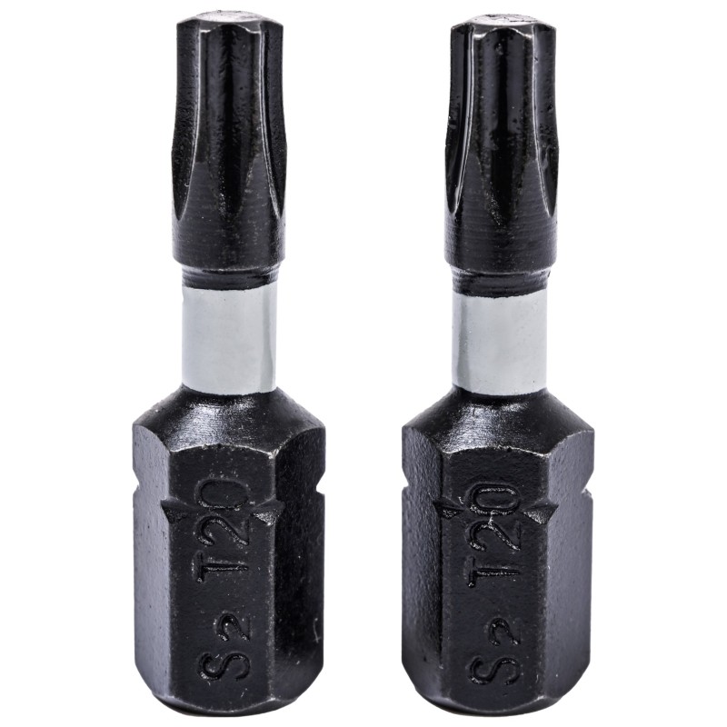 Końcówki wkrętakowe udarowe Torx T20 x 25 mm, 2 szt. Końcówki wkrętakowe udarowe Torx T20 x 25 mm, 2 szt.
