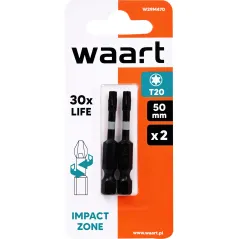 Końcówki wkrętakowe udarowe Torx T20 x 50 mm, 2 szt.