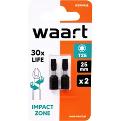 Końcówki wkrętakowe udarowe Torx T25 x 25 mm, 2 szt.