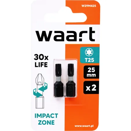 Końcówki wkrętakowe udarowe Torx T25 x 25 mm, 2 szt.
