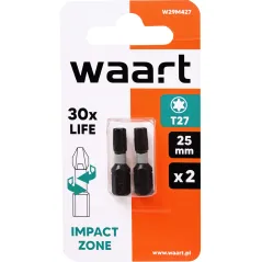 Końcówki wkrętakowe udarowe Torx T27 x 25 mm, 2 szt.