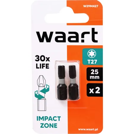 Końcówki wkrętakowe udarowe Torx T27 x 25 mm, 2 szt.