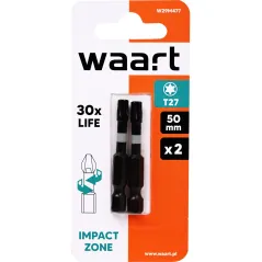 Końcówki wkrętakowe udarowe Torx T27 x 50 mm, 2 szt.
