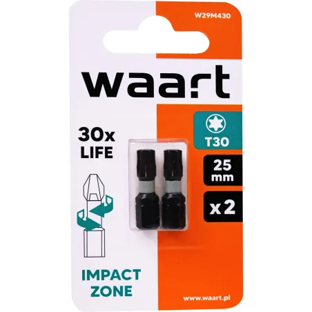 Końcówki wkrętakowe udarowe Torx T30 x 25 mm, 2 szt.