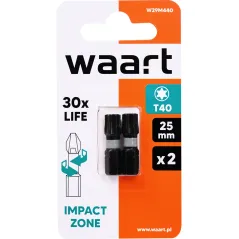 Końcówki wkrętakowe udarowe Torx T40 x 25 mm, 2 szt.