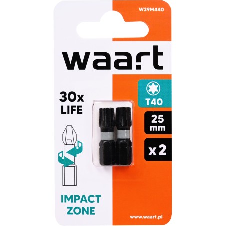 Końcówki wkrętakowe udarowe Torx T40 x 25 mm, 2 szt.