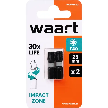 Końcówki wkrętakowe udarowe Torx T40 x 25 mm, 2 szt.